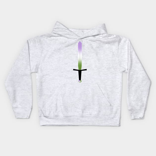 Genderqueer Sword Kids Hoodie by nats-designs